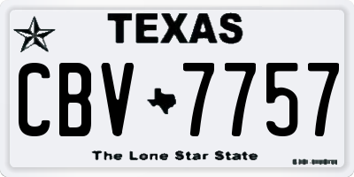 TX license plate CBV7757