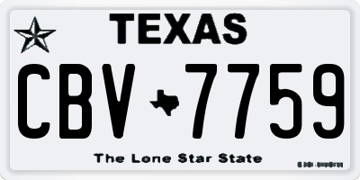 TX license plate CBV7759