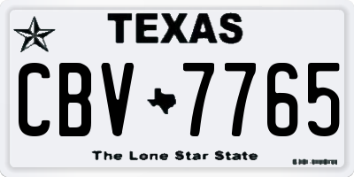 TX license plate CBV7765