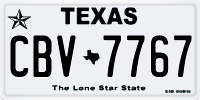 TX license plate CBV7767