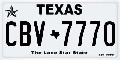 TX license plate CBV7770