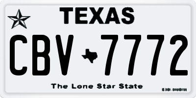 TX license plate CBV7772