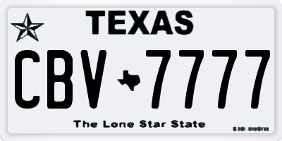 TX license plate CBV7777