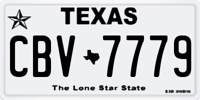 TX license plate CBV7779
