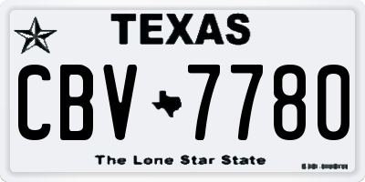TX license plate CBV7780