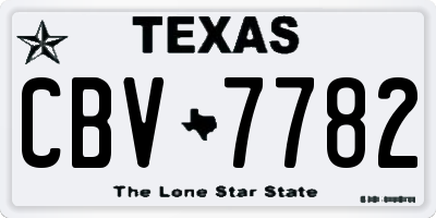 TX license plate CBV7782