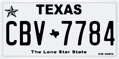 TX license plate CBV7784