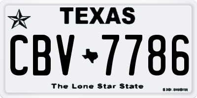 TX license plate CBV7786