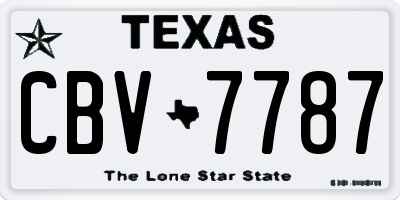 TX license plate CBV7787