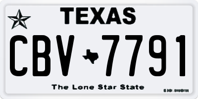 TX license plate CBV7791
