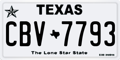 TX license plate CBV7793