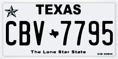 TX license plate CBV7795