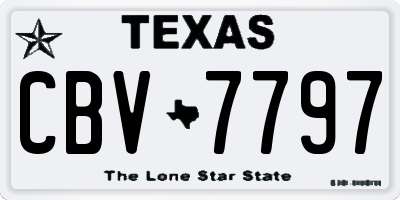 TX license plate CBV7797