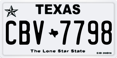 TX license plate CBV7798