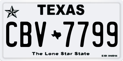 TX license plate CBV7799