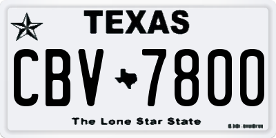 TX license plate CBV7800