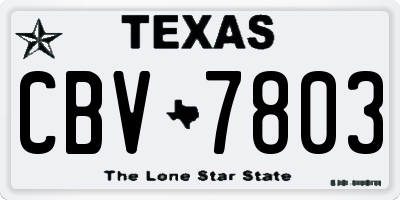 TX license plate CBV7803