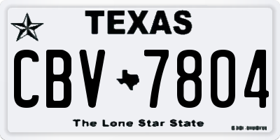 TX license plate CBV7804