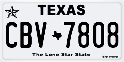 TX license plate CBV7808