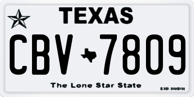 TX license plate CBV7809