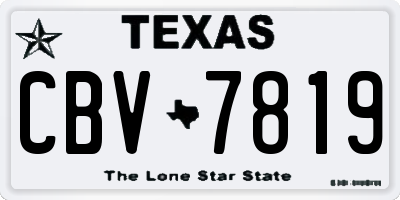 TX license plate CBV7819