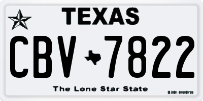 TX license plate CBV7822
