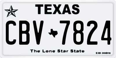 TX license plate CBV7824