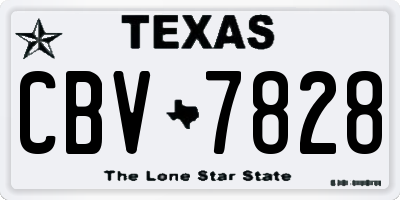 TX license plate CBV7828