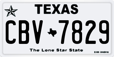 TX license plate CBV7829