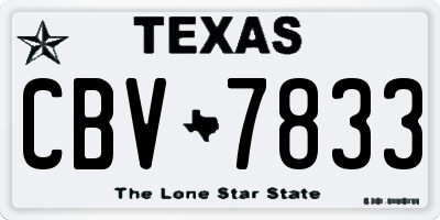 TX license plate CBV7833