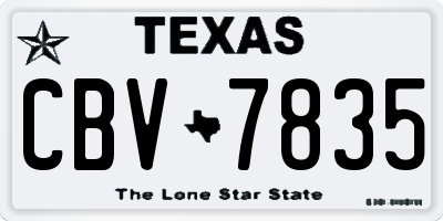 TX license plate CBV7835