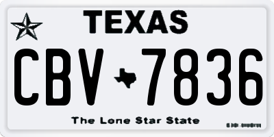 TX license plate CBV7836