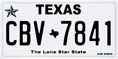 TX license plate CBV7841