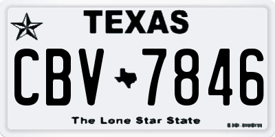 TX license plate CBV7846