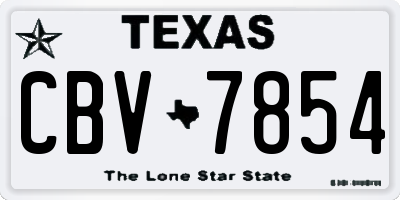 TX license plate CBV7854