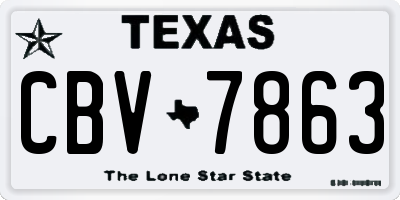TX license plate CBV7863