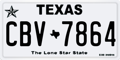 TX license plate CBV7864