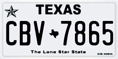 TX license plate CBV7865