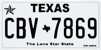 TX license plate CBV7869