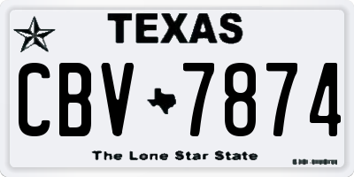 TX license plate CBV7874