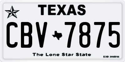 TX license plate CBV7875