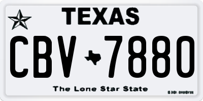 TX license plate CBV7880