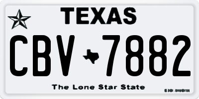 TX license plate CBV7882