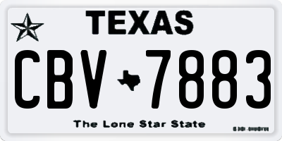 TX license plate CBV7883