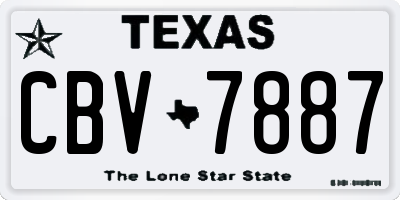 TX license plate CBV7887