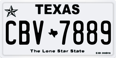 TX license plate CBV7889