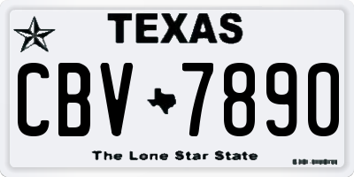TX license plate CBV7890
