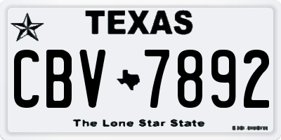 TX license plate CBV7892