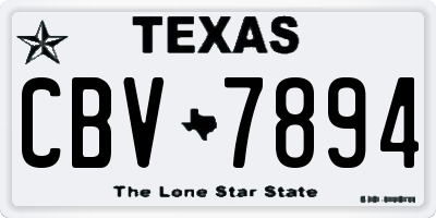 TX license plate CBV7894