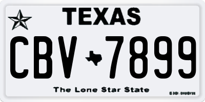 TX license plate CBV7899